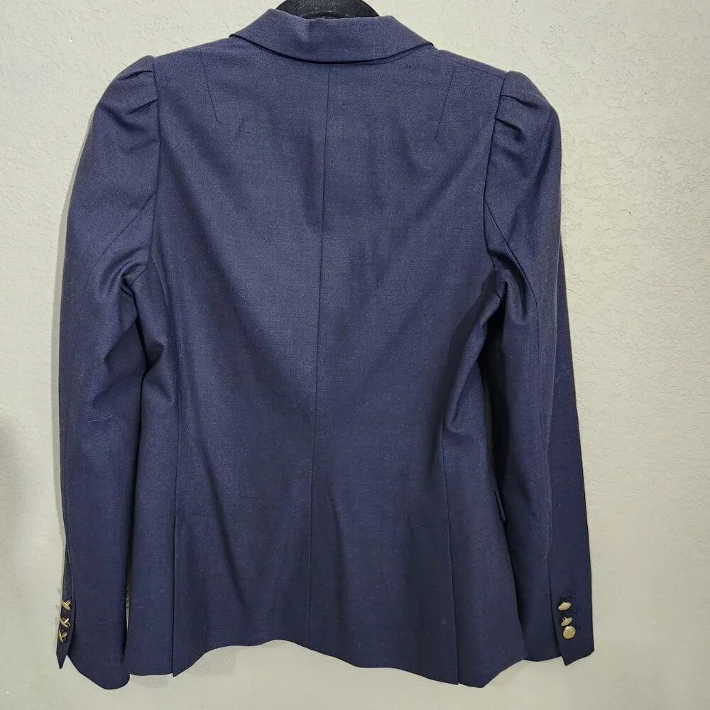 Banana Republic Blazer 4P Navy Blue Gold Button Wool Bend